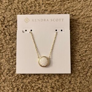 Kendra Scott Gold Necklace with White Pendant